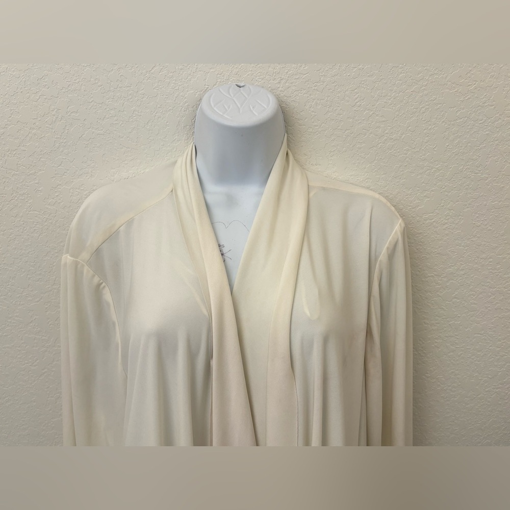 Vtg R&M Richards by Karen Kwong Sz 2x Womens Open Cardigan Cream Ivory Drape​ - Picture 2 of 9